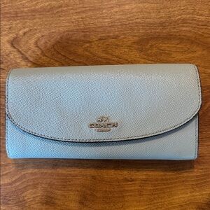 Coach Sky Blue Leather Wallet
